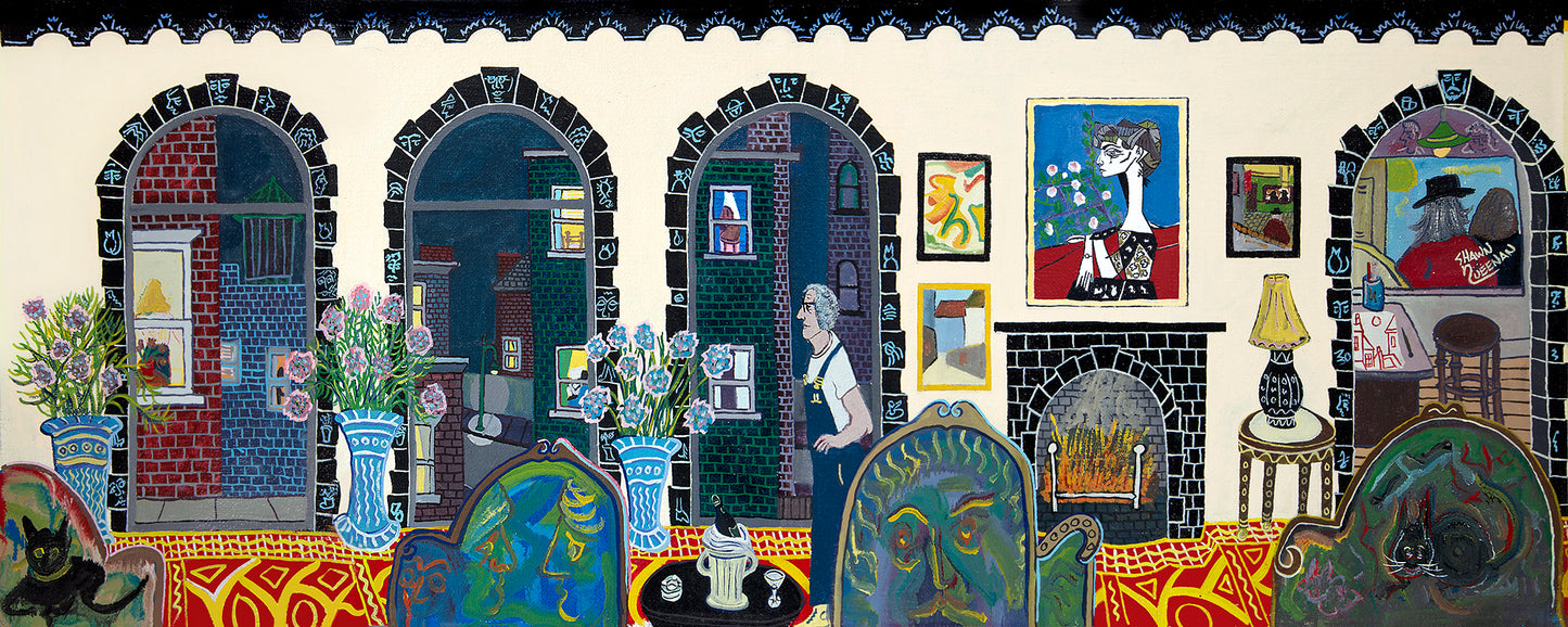 Evening Interior with European Windows